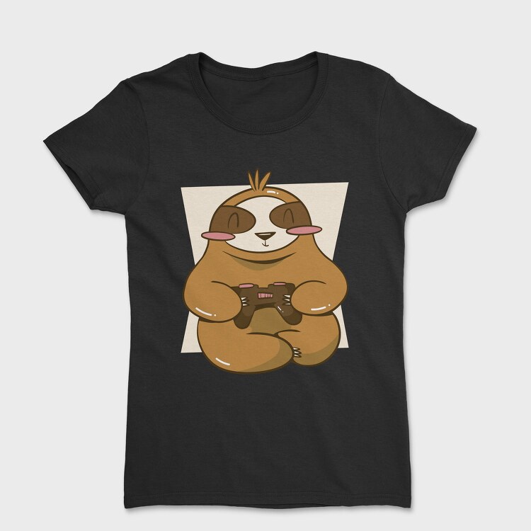 Gamer Sloth With Joystick Gaming, Tricou Femei