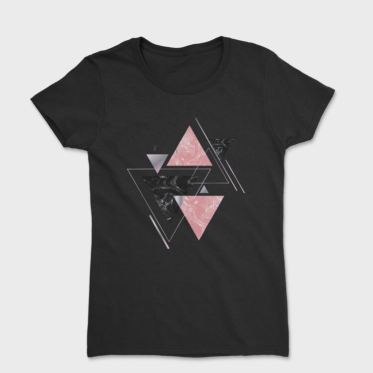 Triangles Geometric Throw Pillow Abstract 01, Tricou Femei