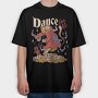 Satanic Cat Animal In Hell Cute Goth 07, Tricou Oversize Barbati (Unisex)