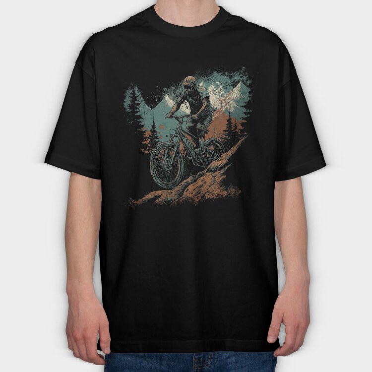 Bike Mountain, Tricou Oversize Barbati (Unisex)