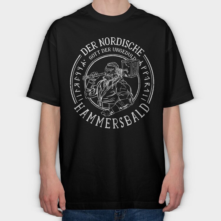Viking Hammer, Tricou Oversize Barbati (Unisex)