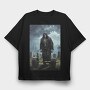 Skeleton Deadlifting, Tricou Oversize Barbati (Unisex)
