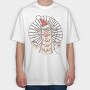 Santa Llama Hat, Tricou Oversize Barbati (Unisex)