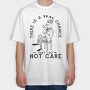 Sarcastic Fox I Don T Care, Tricou Oversize Barbati (Unisex)