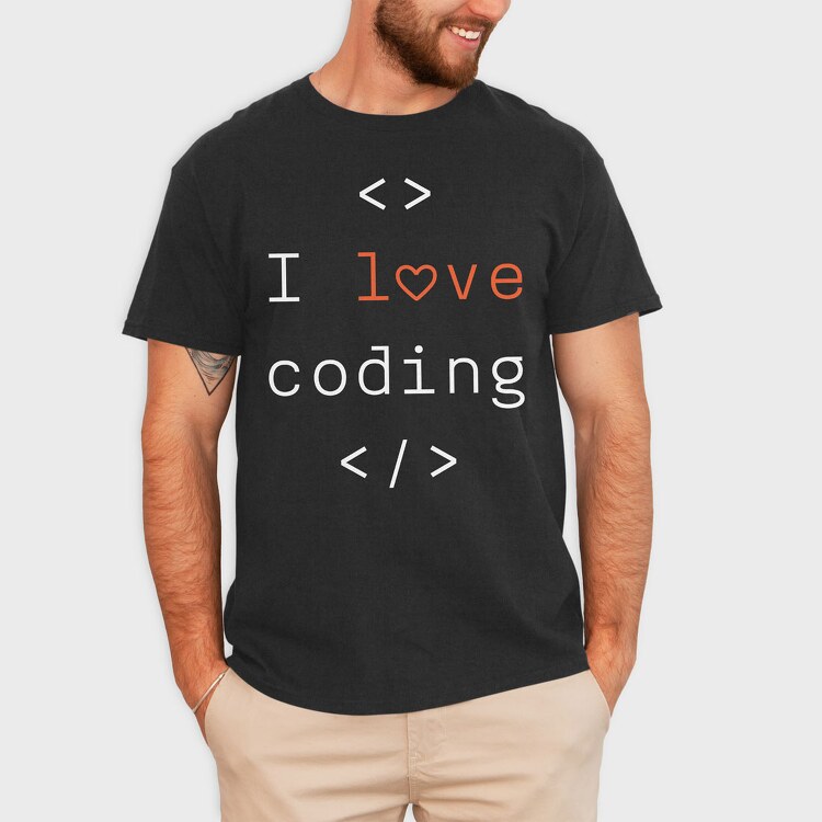 I Love Coding, Tricou Barbati (Unisex)