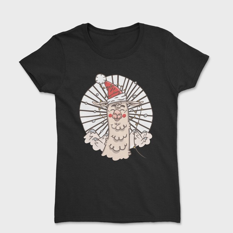 Santa Llama Hat, Tricou Femei