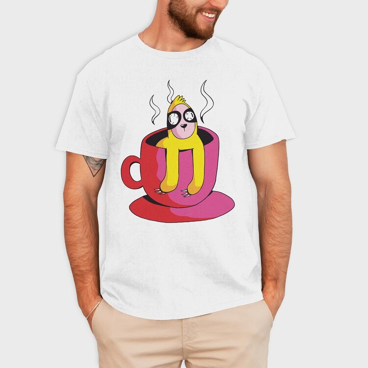 Sloth On Coffee, Tricou Barbati (Unisex)