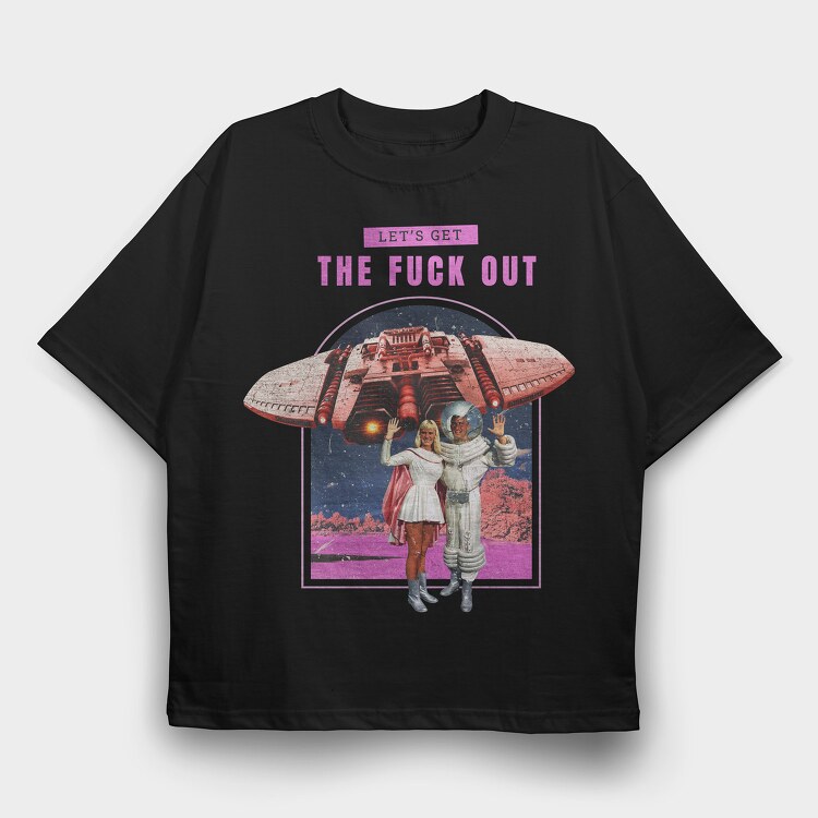Vintage Get Out, Tricou Oversize Barbati (Unisex)