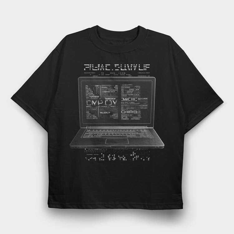 Laptop Programmer Codes, Tricou Oversize Barbati (Unisex)