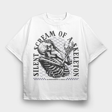 Silent Scream of a Skeleton, Tricou Oversize Barbati (Unisex)