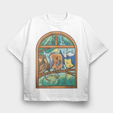 Singing Birdss, Tricou Oversize Barbati (Unisex)