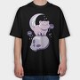 Pastel Goth Cat Skull, Tricou Oversize Barbati (Unisex)
