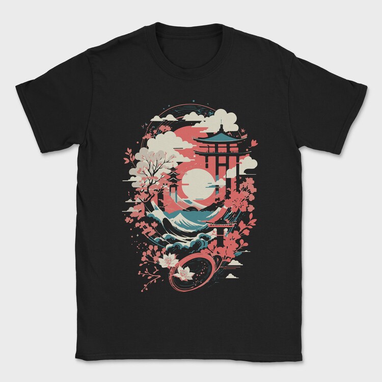 Traditional Japanese Temple, Tricou Barbati (Unisex)