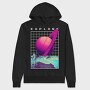 Saturn Planet Vaporwave Explore, Hanorac Oversize Barbati (Unisex)