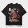 Satanic Cat Animal In Hell Cute Goth 07, Tricou Oversize Barbati (Unisex)