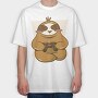 Gamer Sloth With Joystick Gaming, Tricou Oversize Barbati (Unisex)