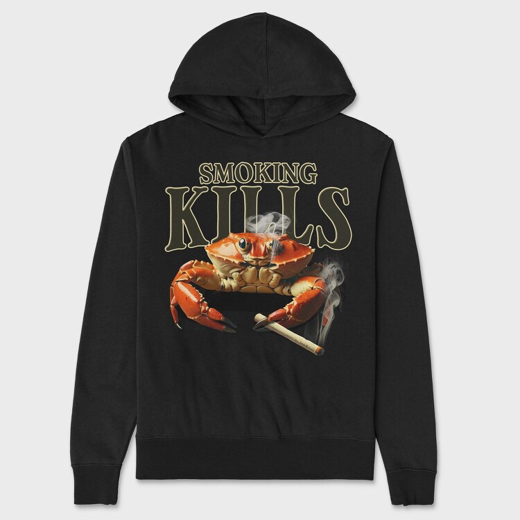 Sarcastic Crab Smoking, Hanorac Oversize Barbati (Unisex)