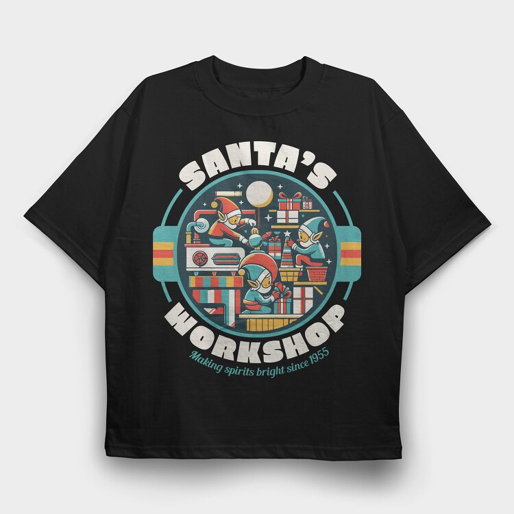 Santa S Workshop, Tricou Oversize Barbati (Unisex)