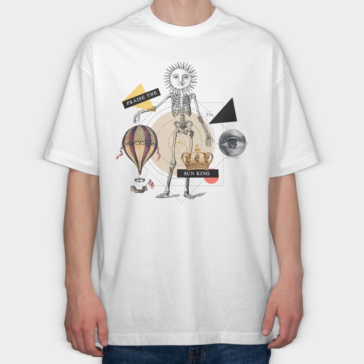 Vintage Sun King, Tricou Oversize Barbati (Unisex)