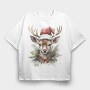 Santa Deer Christmas Tote, Tricou Oversize Barbati (Unisex)