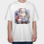 Santa Claus With Gifts, Tricou Oversize Barbati (Unisex)
