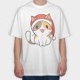 Santa Cat, Tricou Oversize Barbati (Unisex)