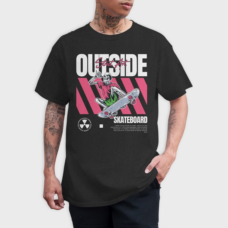 Outside Skateboard 1, Tricou Barbati (Unisex)