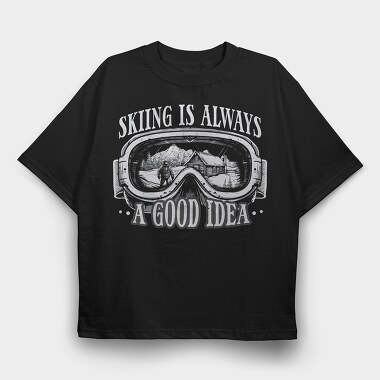 Ski Goggles Mountains, Tricou Oversize Barbati (Unisex)