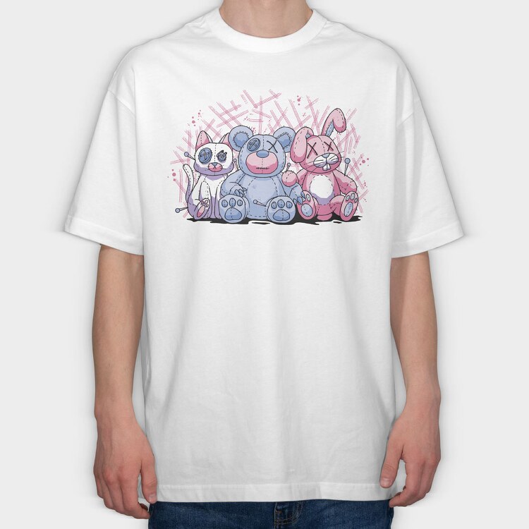 Pastel Goth Stuffed Animals, Tricou Oversize Barbati (Unisex)