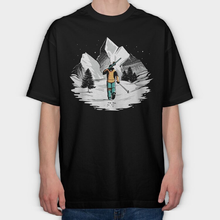 Skiing Mountain Engineering, Tricou Oversize Barbati (Unisex)