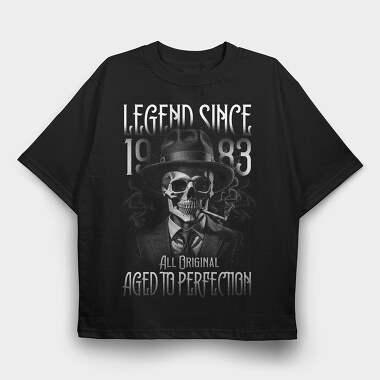 Skull Aged Monochrome, Tricou Oversize Barbati (Unisex)