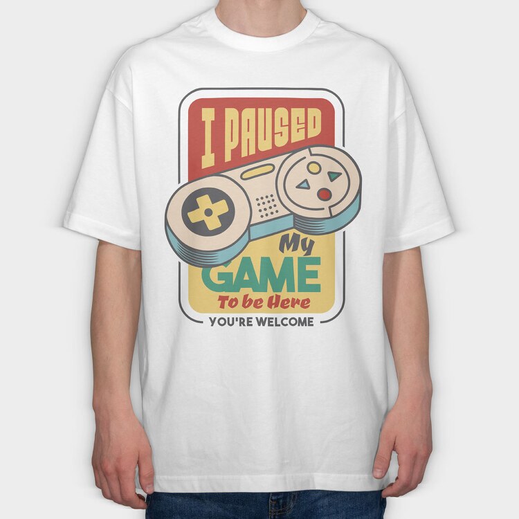 Paused My Game, Tricou Oversize Barbati (Unisex)
