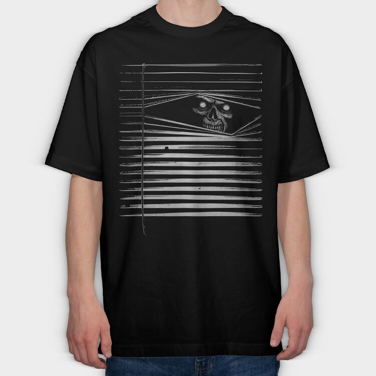 Peeking Zombie, Tricou Oversize Barbati (Unisex)