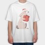 Santa Bunny Gift, Tricou Oversize Barbati (Unisex)