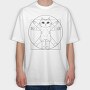 Vitruvian Cat, Tricou Oversize Barbati (Unisex)