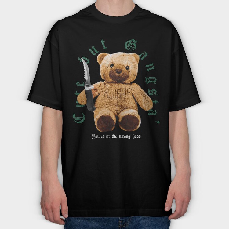 Cute Gangsta, Tricou Oversize Barbati (Unisex)