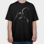 Person and Cat, Tricou Oversize Barbati (Unisex)