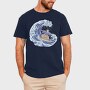 Cat Surfing Japanese Wave, Tricou Barbati (Unisex)