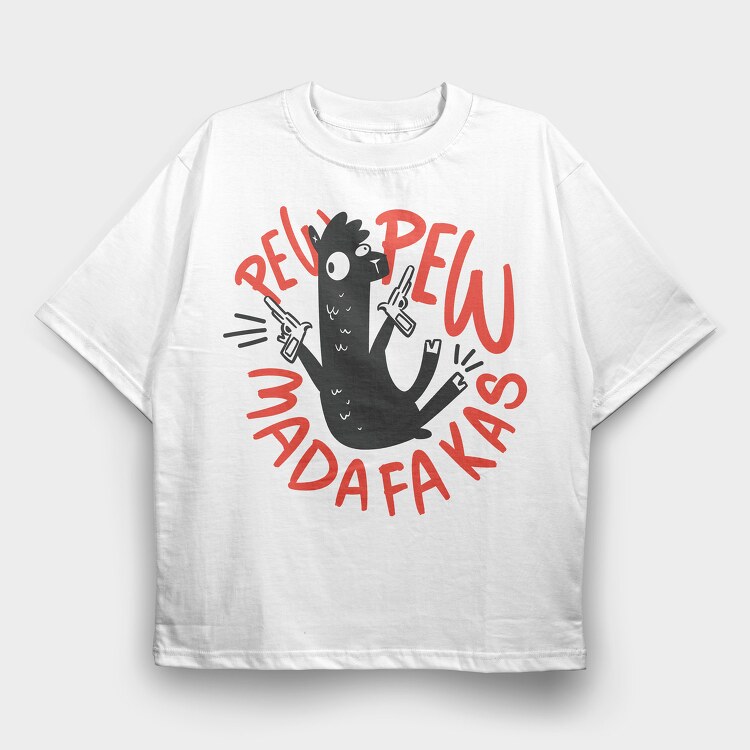 Pew Pew Llama, Tricou Oversize Barbati (Unisex)