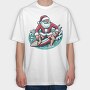 Santa Claus Surfing, Tricou Oversize Barbati (Unisex)