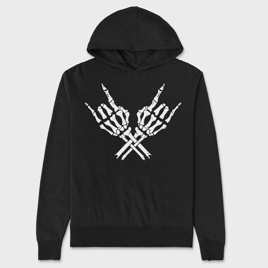 Skeleton Rock Horns, Hanorac Oversize Barbati (Unisex)