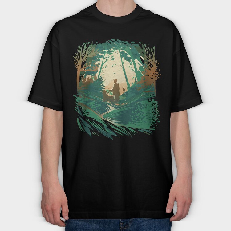 Walk Woods Dog, Tricou Oversize Barbati (Unisex)