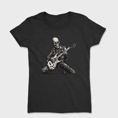 Skeleton Playing Electric Guitar, Tricou Femei