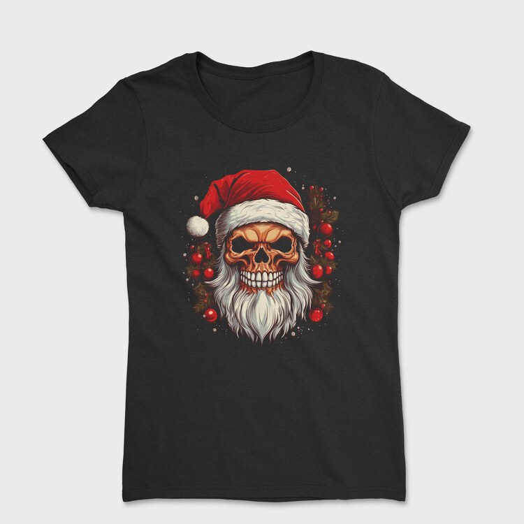 Santa Claus Skull, Tricou Femei