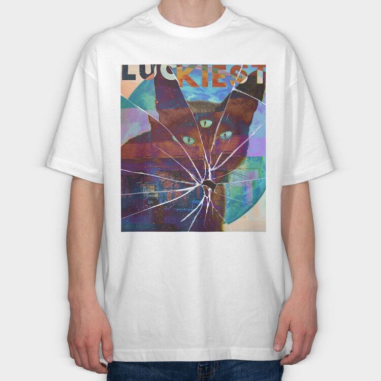 Broken Glass Luckiest, Tricou Oversize Barbati (Unisex)