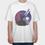 Samurai Warrior Under Moon Cut, Tricou Oversize Barbati (Unisex)