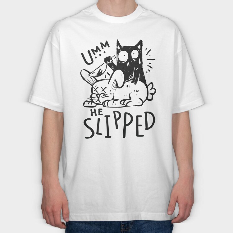 Bunny Funny Cat, Tricou Oversize Barbati (Unisex)