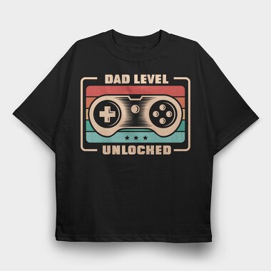 Dad Level Unlocked, Tricou Oversize Barbati (Unisex)