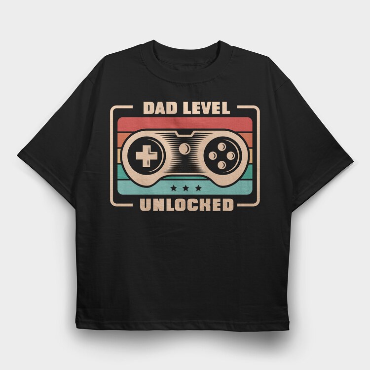 Dad Level Unlocked, Tricou Oversize Barbati (Unisex)