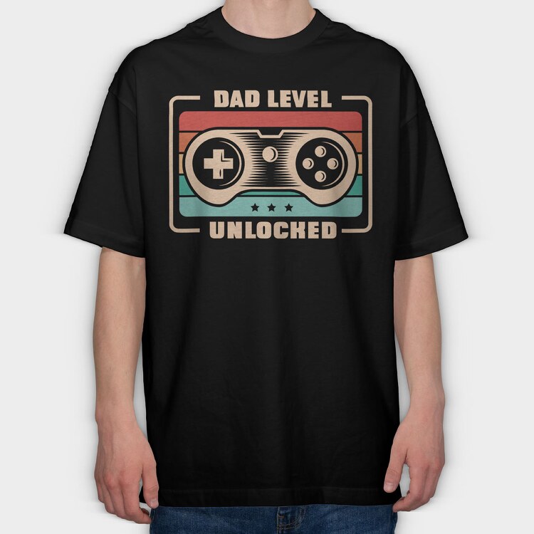 Dad Level Unlocked, Tricou Oversize Barbati (Unisex)